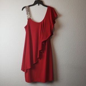 Scarlett Layered Asymmetrical Sequin Strap Dress